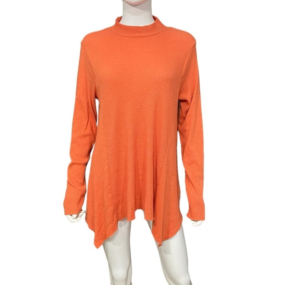 T.La Anthropologie Orange Waffle Mockneck Long Sleeve Knit Thermal Tunic
New - Picture 2 of 8